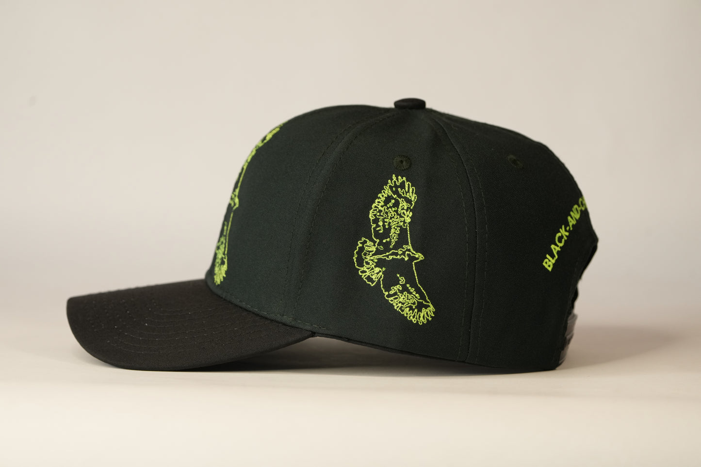 Gorra vuelo águila real de montaña - negra y verde