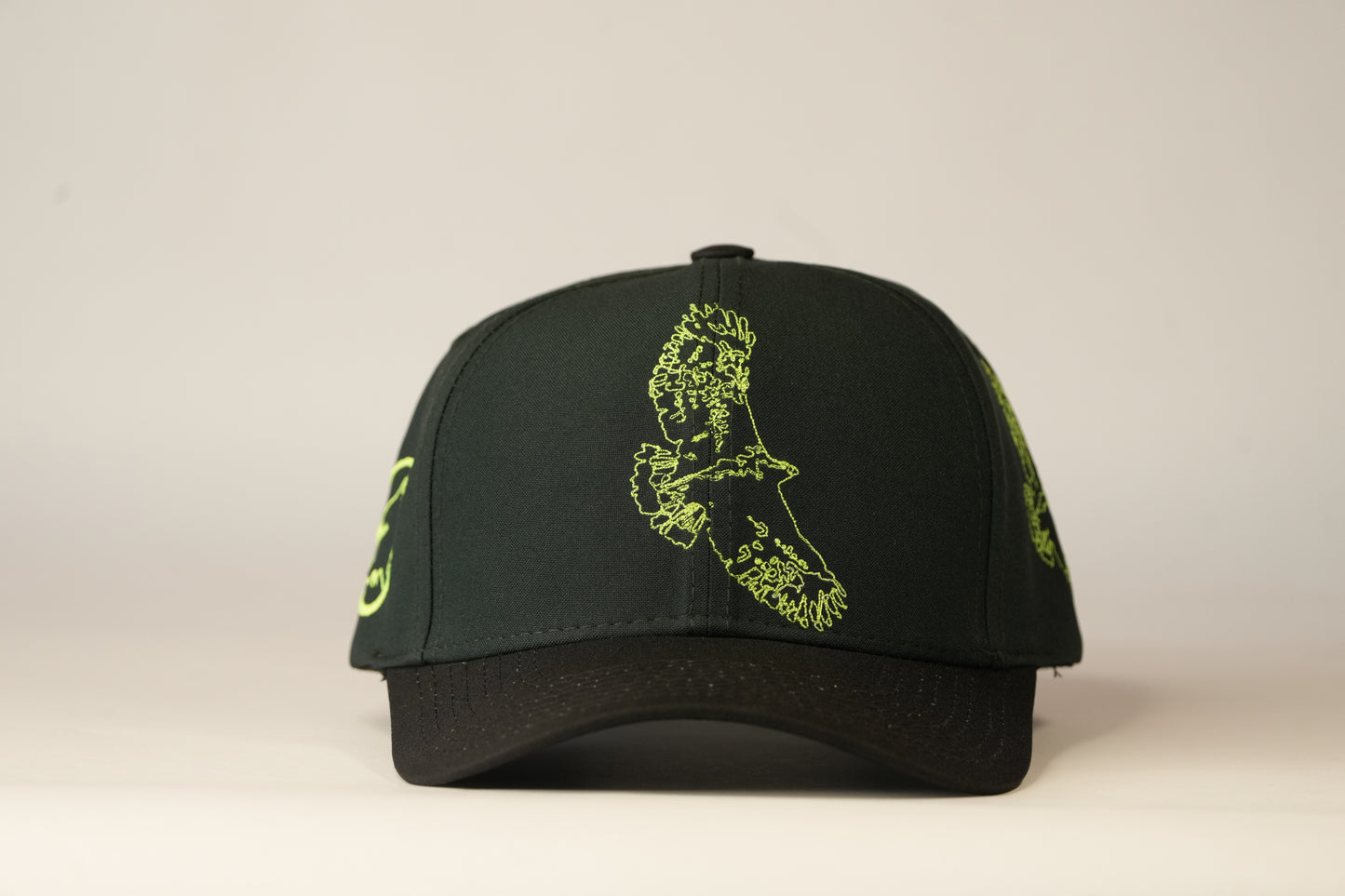 Gorra vuelo águila real de montaña - negra y verde