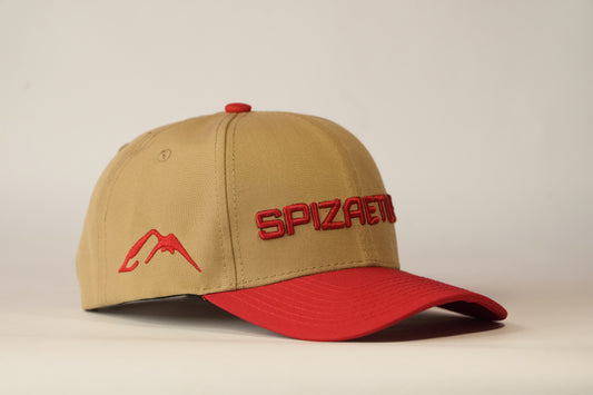 Gorra Spizaetus en relieve – roja y beige