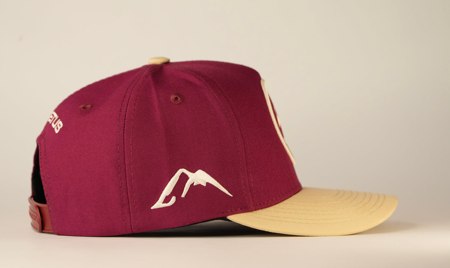 Gorra Spizaetus clasica - vinotinto y beige