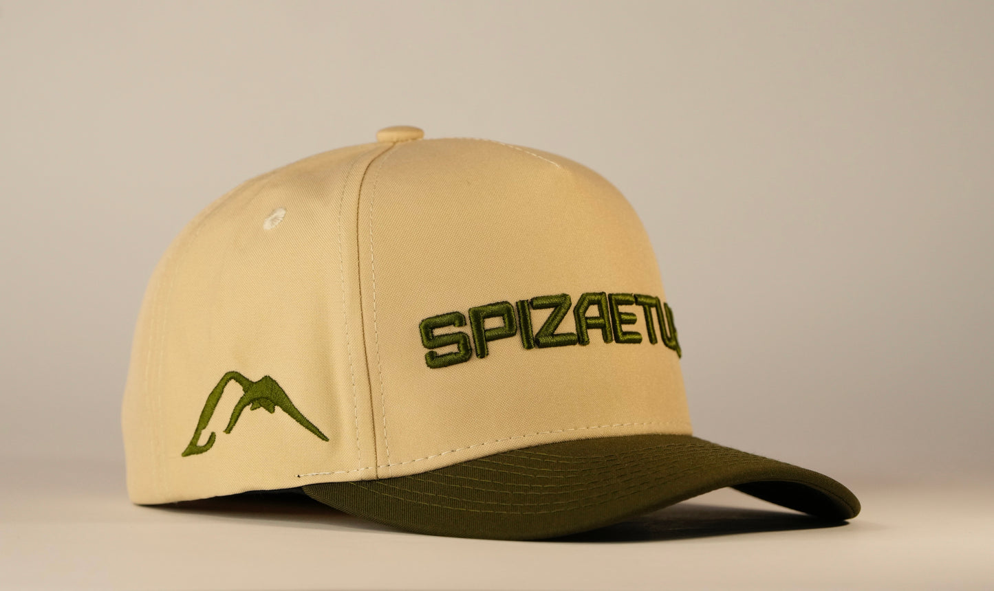 Gorra Spizaetus en relieve - verde militar y beige