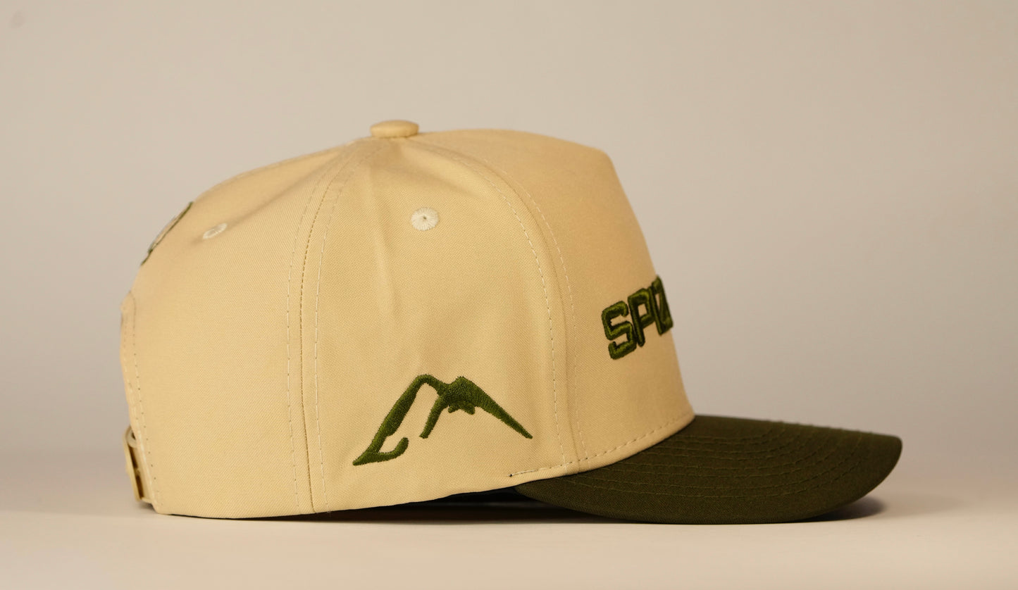 Gorra Spizaetus en relieve - verde militar y beige