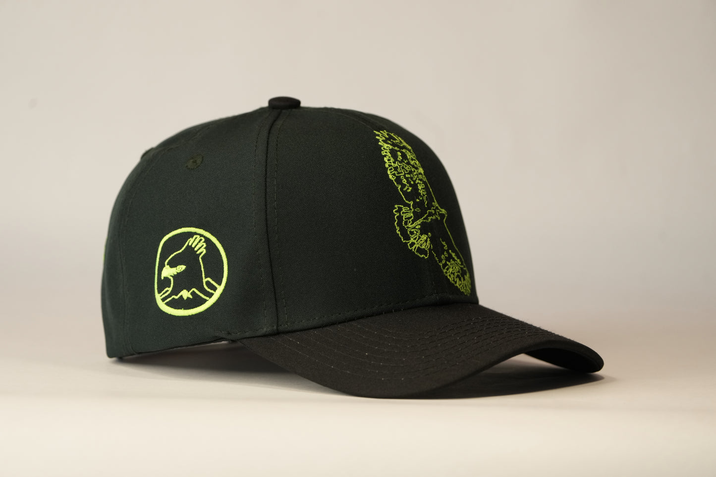 Gorra vuelo águila real de montaña - negra y verde