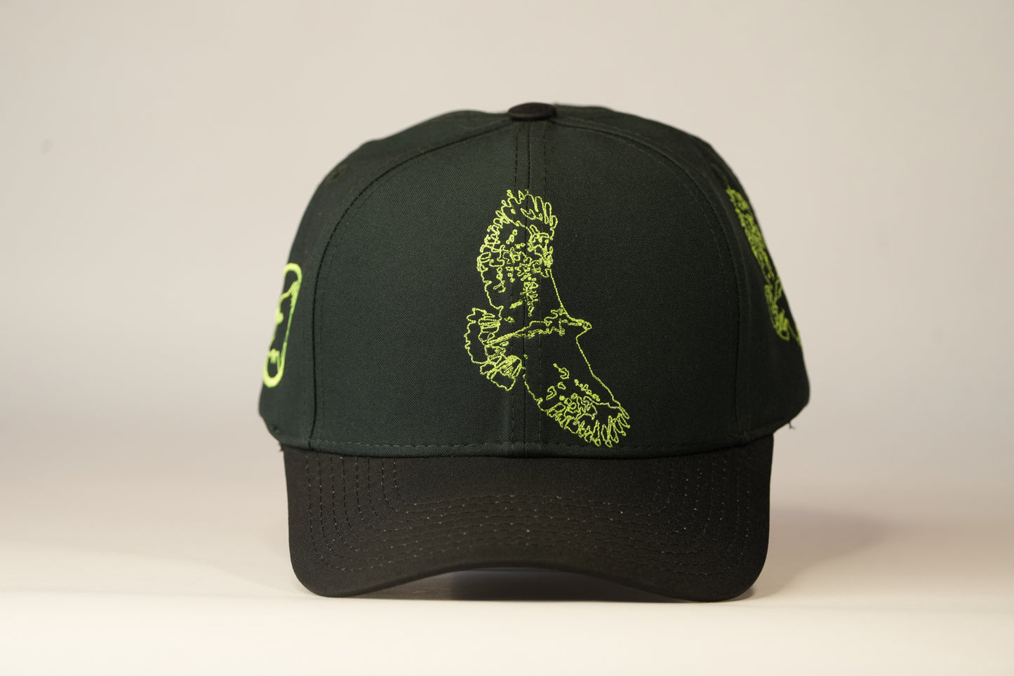 Gorra vuelo águila real de montaña - negra y verde