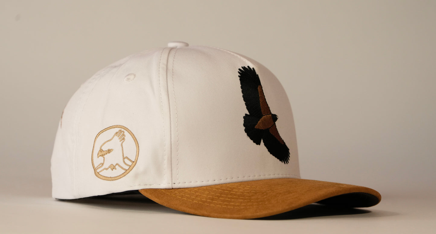 Gorra vuelo águila real de montaña - Blanca y café